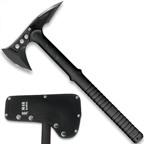 M48 Tactical Tomahawk Military Axe - Black Color | 3 ⅞” Cast Stainless Steel Combat Axe with...