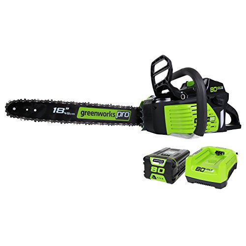 Greenworks 80V 18' Brushless Cordless Chainsaw (Great For Tree Felling, Limbing, Pruning, and...