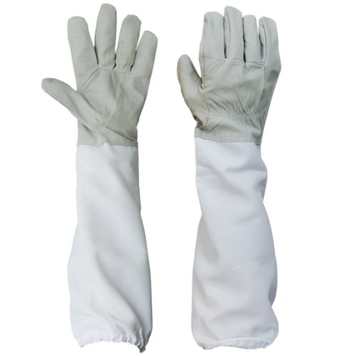 Zuznmeo Upgraded Beekeeping Gloves Premium Goatskin Leather Beekeeping Supplies with Long Canvas...