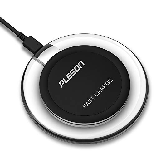 Fast Wireless Charger, PLESON Fast Charge QI Fast wireless Charging pad [Sleep-friendly] Backward...