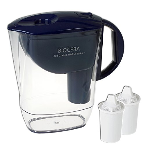 MAVEA Elemaris XL 9-Cup Water Filtration Pitcher, Black