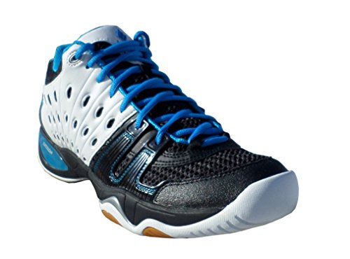 Ektelon Men's T22 Mid White/Black/Energy Blue Synthethic Racquetball Shoes 9.5 D(M) US