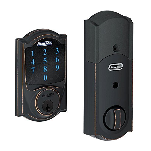SCHLAGE Connect Camelot Touchscreen Deadbolt Smart Lock w/ Alarm (Aged Bronze)