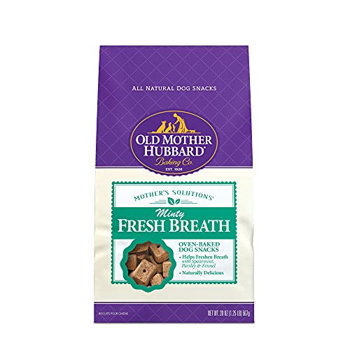 Old Mother Hubbard Mother's Solutions Minty Fresh Breath Crunchy Natural Dog Treats, 20-Ounce Bag