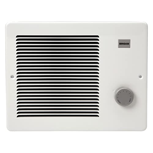 Broan-NuTone Wall Heater, White Grille Heater with Built-In Adjustable Thermostat, 750/1500W,...