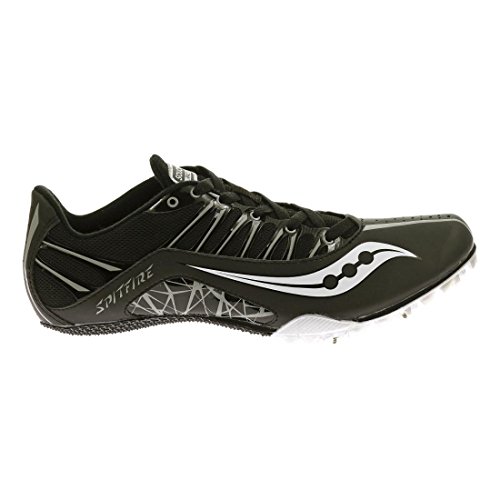 Saucony Men's Spitfire Track Spike Racing Shoe, Black/Silver, 11.5 M US