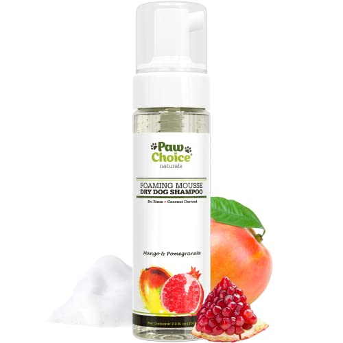 Paw Choice Dry Shampoo for Dogs - Waterless No-Rinse Foam for Odor Removal, Cleaning, Conditioning -...