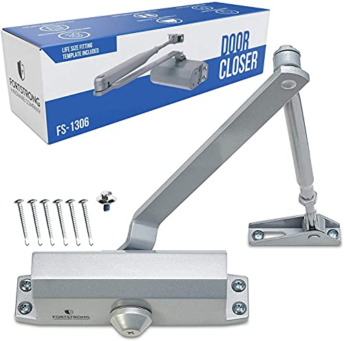 Fortstrong Door Closer FS-1306 Automatic Adjustable Closers, Residential Grade 3 Spring Hydraulic...