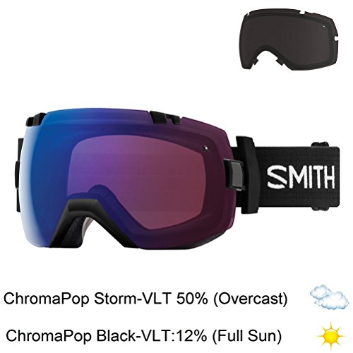 Smith Optics Adult I/OX Snow Goggles Black Frame/ChromaPop Photochromic Rose Flash/ChromaPop Sun...