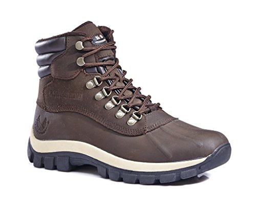 DREAM PAIRS M-M0705 Water Proof Men Rubber Sole Winter Snow Boots, brown