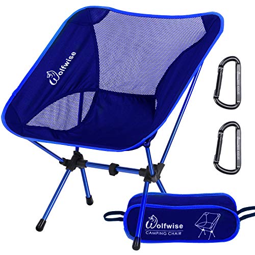 WolfWise Ultralight Portable Camping Chair, Compact Folding Backpacking Lounge Chairs for Outdoor...