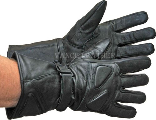 Vance Leather All Leather Premium Padded Gauntlet Snowmobile Gloves Large