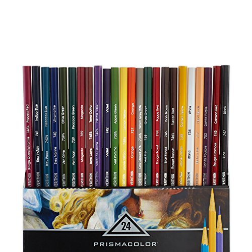 Prismacolor 2427 Premier Verithin Colored Pencils, 24-Count,Assorted