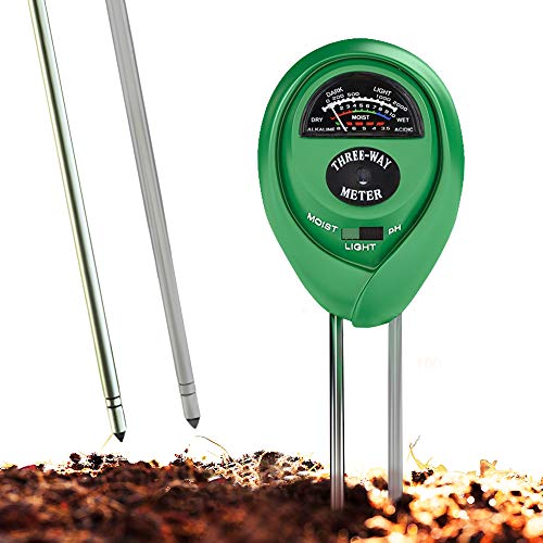 Soil pH Meter, 3-in-1 Soil Test Kit for Moisture, Light & pH, A Must Have for Home and Garden, Lawn,...