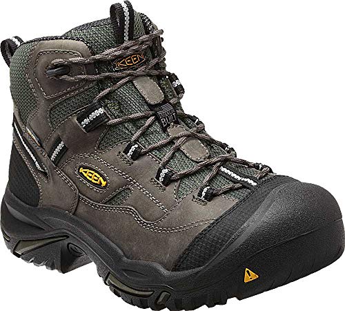 KEEN Utility Braddock Men's, Gargoyle/Forest Night, Steel Toe, EH, Waterproof Hiker (12.0 D)