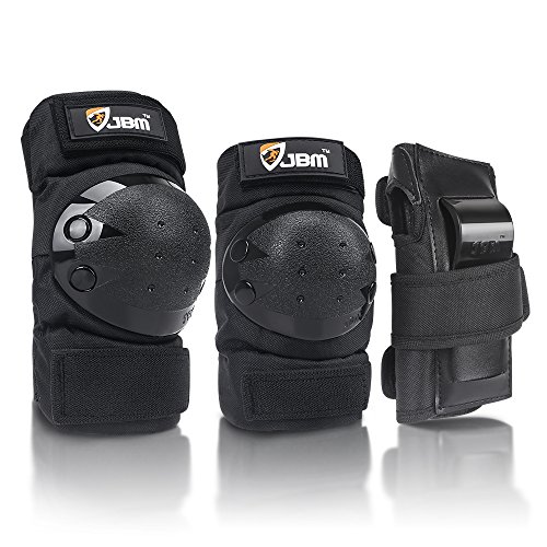 JBM Adult & Kids Knee Pads Elbow Pads Wrist Guards 3 in 1 Protective Gear Set for Skateboarding,...