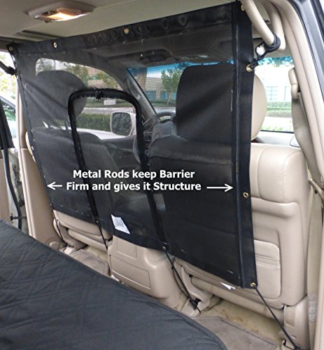 Formosa Covers Car Seat Mesh Net Pet Barrier with Zipper Door 48' L x 32' H