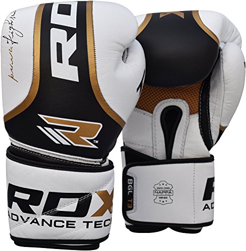 RDX Optimier Boxing Gloves Muay Thai Training Genuine Cow Hide Leather Sparring Punching Bag Mitts...