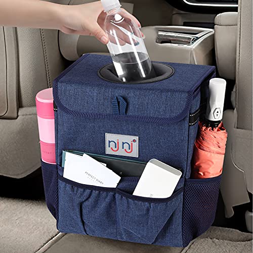 njnj Waterproof Car Trash Can Garbage Bin,Super Large Size Auto Trash Bag for Cars with Lid and...