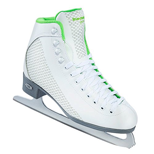 Riedell 113 Sparkle/Womens Beginner/Soft Figure Ice Skates/Color: White and Violet/Size: 6
