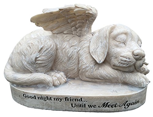 Dog Angel Memorial Marker – Sleeping Angel Devotional Remembrance Marker (Stone)