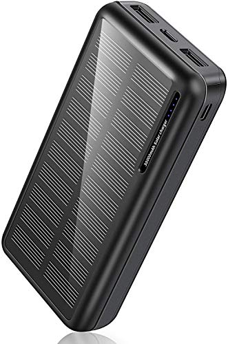 Portable Charger 30,000mAh, Minrise Power Bank Fast Charing Solar Charger with 2 USB Outputs,...