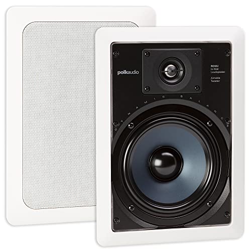 Polk Audio RC65i 2-Way in-Wall 6.5' Speakers (Pair), Ideal for Damp and Humid Indoor/Outdoor...