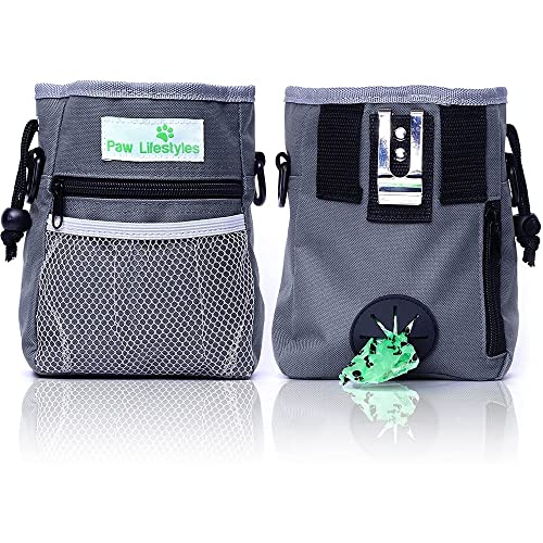 Paw Lifestyles – Dog Treat Training Pouch – Easily Carries Pet Toys, Kibble, Treats – Built-In...