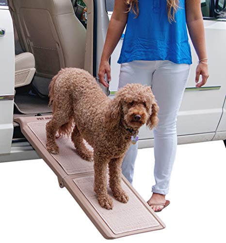 Pet Gear Travel Lite Bi-Fold Ramp for Cats/Dogs, Lightweight/Portable, Safety Tether Included,...