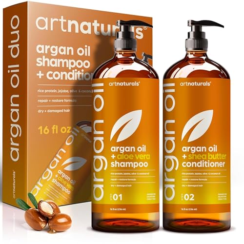 Argan Oil Shampoo and Conditioner Set - Sulfate-Free Formula with Nourishing Moroccan Oil and...