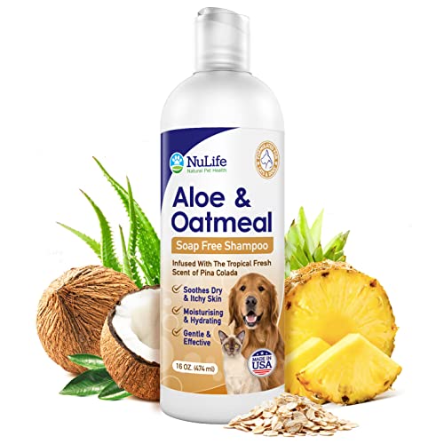 Oatmeal Dog Shampoo with Soothing Aloe Vera, Sensitive Skin Dog Shampoo for All Pets, with Tropical...