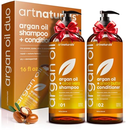 Argan Oil Shampoo and Conditioner Set - Sulfate-Free Formula with Nourishing Moroccan Oil and...