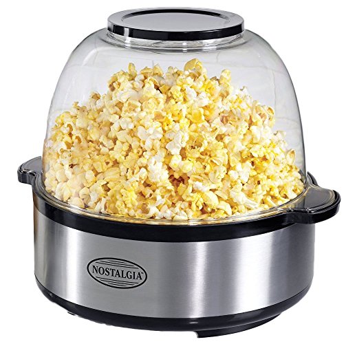 Nostalgia 6-Quart Stirring Popcorn Popper - Quick-Heat Technology - Makes 24 Cups of Popcorn -...