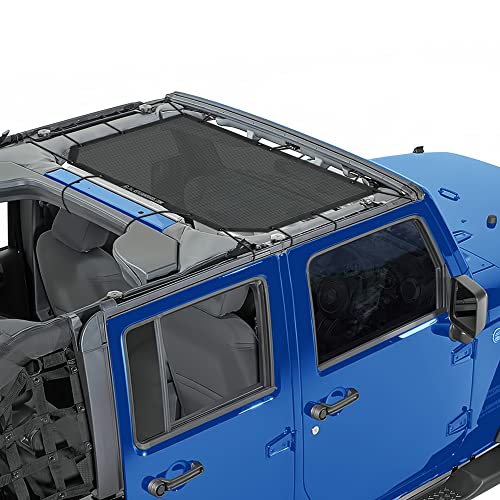 Alien Sunshade Jeep Wrangler JK & JKU Black (2007-2018) Front Mesh Sun Shade for JK Unlimited,...