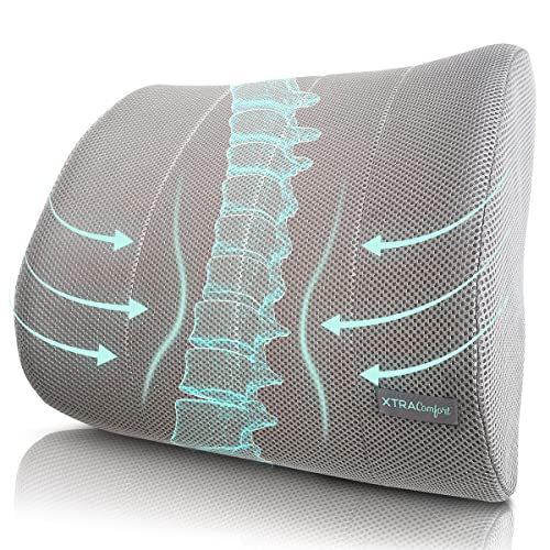 Xtra-Comfort Lumbar Support Cushion - Lower Back Pillow for Office Chair, Car, Men, Women, Gaming -...