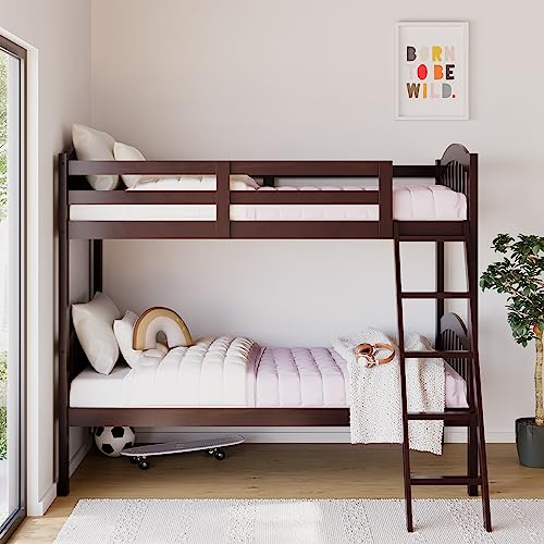Storkcraft Long Horn Twin-Over-Twin Bunk Bed (Espresso) - GREENGUARD Gold Certified, Converts to 2...