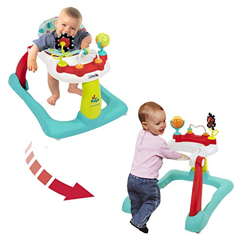 Kolcraft Tiny Steps 2-in-1 Infant & Baby Activity Walker - Seated or Walk-Behind, Jubliee