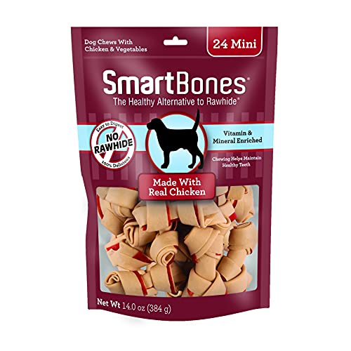 SmartBones Mini Chews With Real Chicken 24 Count, Rawhide-FreeChews For Dogs