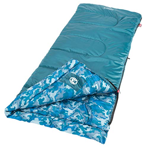 Coleman Kids 45°F Sleeping Bag, Comfortable Camping Sleeping Bag for Kids, Fits Children up to 5ft...
