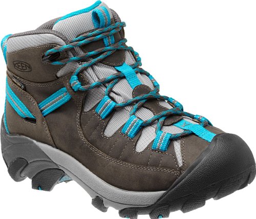 KEEN Women's Targhee 2 Mid Height Waterproof Hiking Boots, Gargoyle/Caribbean Sea, 9.5