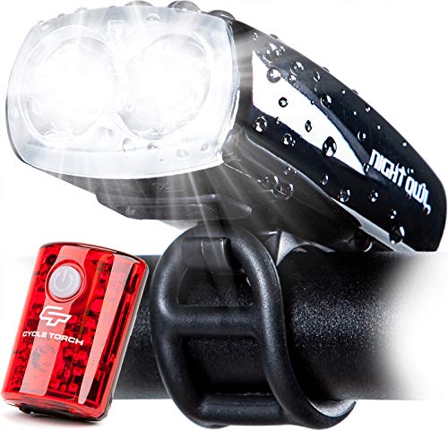 Ultra Bright USB Rechargeable Bike Light Front and Back by Cycle Torch, Bicycle Light Set, Safety...