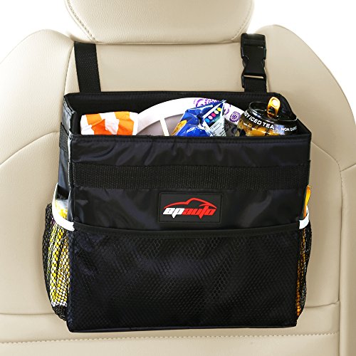 EPAuto Car Garbage Trash Can w/Storage Pockets