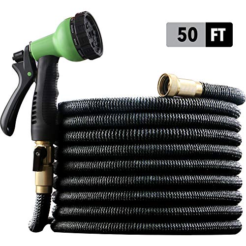 EnerPlex [2019 Upgraded] X-Stream 50 ft Non-Kink Expandable Garden Hose, 10-Pattern Spray Nozzle...