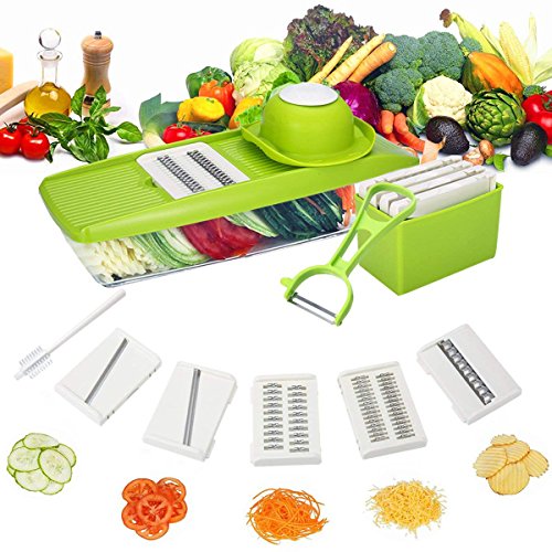 TAPCET Multi-function Food Slicer, Mandoline Vegetable Slicer, Fruit and Cheese Cutter, 5...