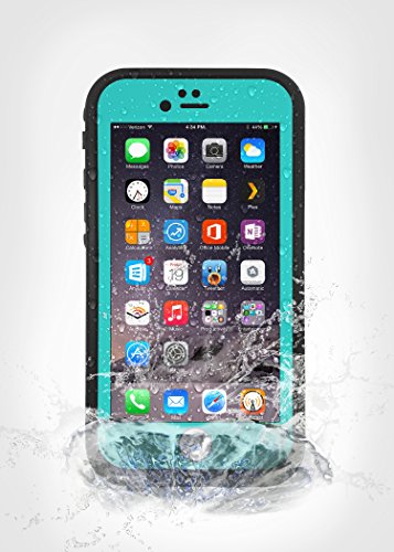 AMBM Newest Waterproof Case for iPhone 6 Plus iPhone 6S Plus Shockproof DirtProof Snowproof [Teal]