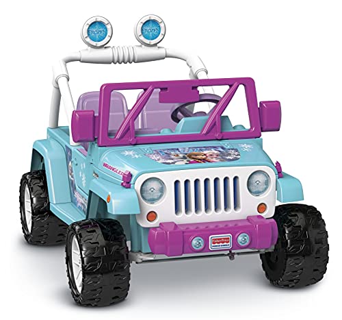 Power Wheels Disney Frozen Jeep Wrangler 12-V Ride-On Vehicle for preschool kids ages 3-7 years
