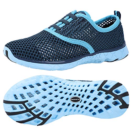 ALEADER Women's Quick Drying Aqua Water Shoes Blue 7 D(M) US/FR 37