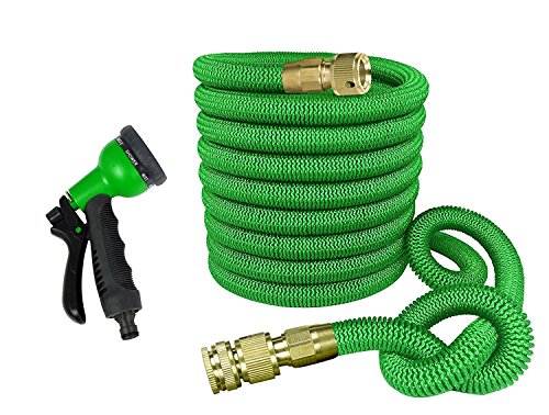 GrowGreen 2017 Garden Hose 50 Feet Expandable Hose with All Brass Connectors, High Pressure,...