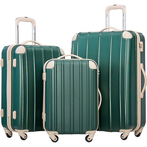 Merax MT Imagine 3 Piece Luggage Set Spinner Suitcase 20 24 28inch (Black1)