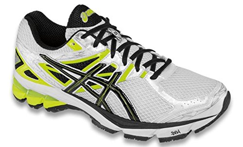 ASICS Men's GT-1000 3 Running Shoe,White/Black/Flash Yellow,12 M US